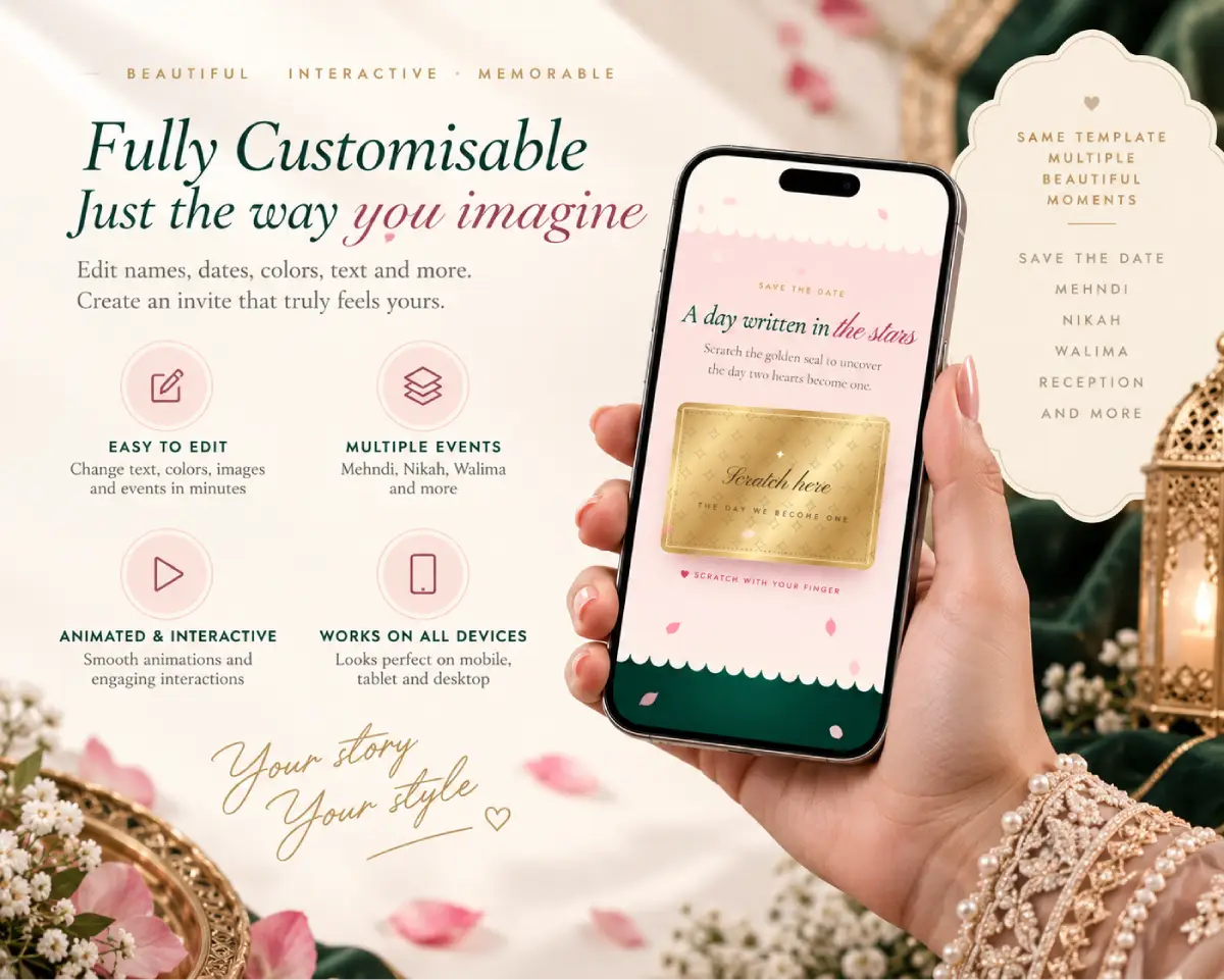 Royal Nikah wedding invitation, photo 4