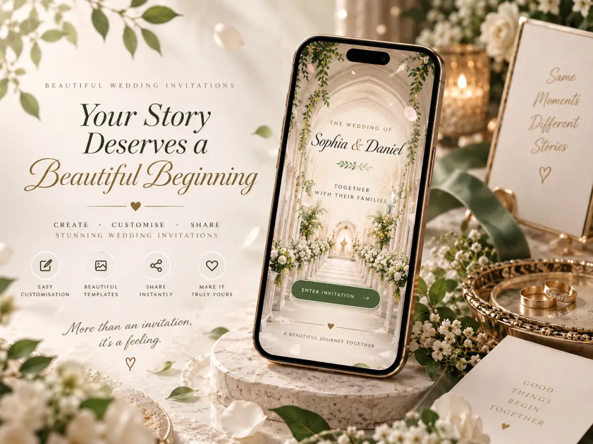 White Wedding wedding invitation preview