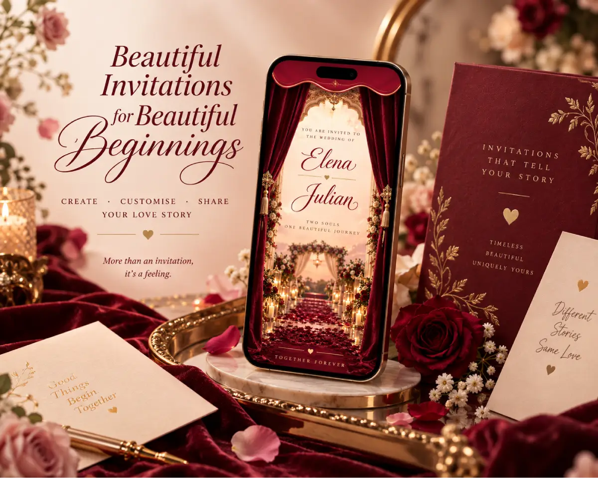Royal Ruby wedding invitation preview