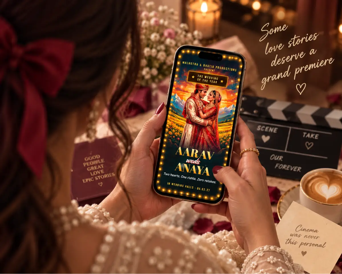 Filmy Premiere wedding invitation, photo 3