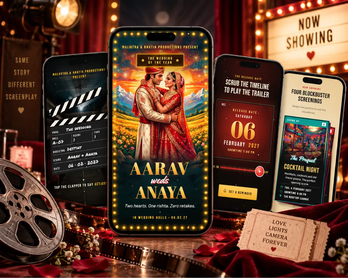 Filmy Premiere wedding invitation, photo 4