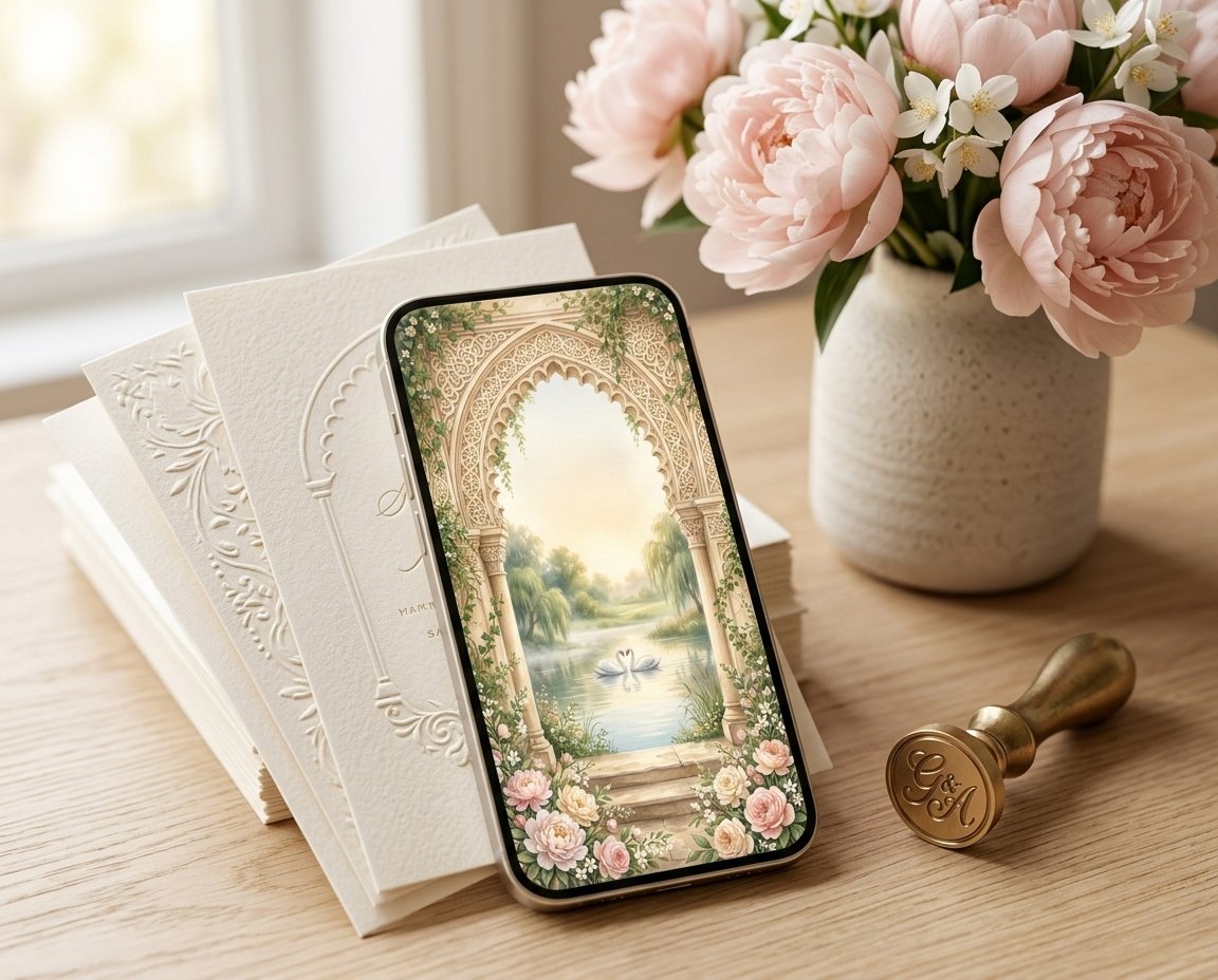 The Secret Garden wedding invitation, photo 3