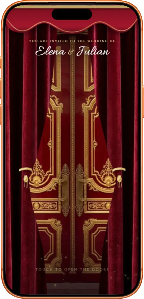 Royal Ruby invitation on a phone